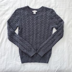 Dark Grey Cable Knit Sweater